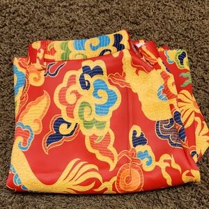 Vibrant Red Patterned Men's Dress Pants